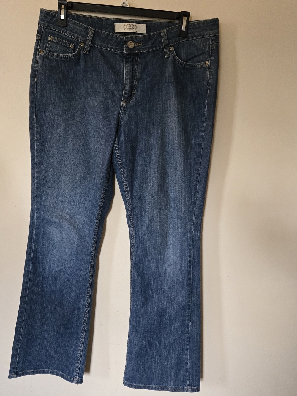 Vintage Y2k Low Rise Boot Cut Jeans Size 16 Merona Brand Blue Denim Stretch
